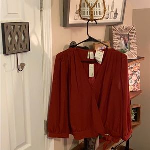 Japna boho rust colored wrap top